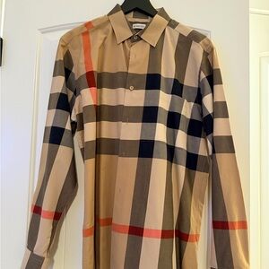 Burberry Beige and Black Checkered Shirt